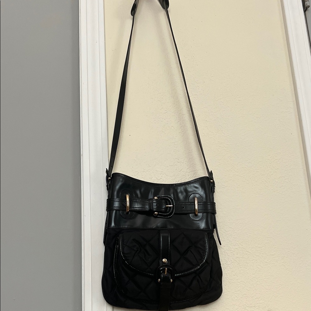 Black Quilted Shoulder Bag BLUEBERRY